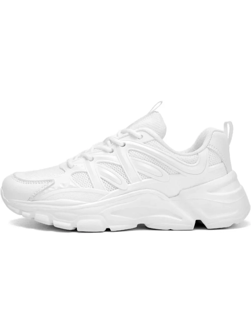 Women's White Ladies Walking Comfor Breathable Soft Sole Tennis Sneaker Shoes
